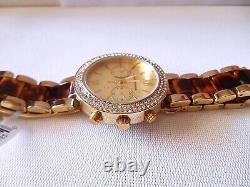 NOS SAKS FIFTH AVENUE Goldtone Iced Out Men's Watch