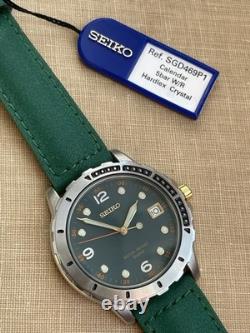 NOS SEIKO 7N42-8189 Quartz Date Watch Original Green Band