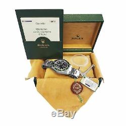 NOS STICKERED 2003 Rolex Submariner KERMIT Green FLAT 4 Steel F 16610LV V Watch