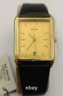 NOS Seiko SKK102 Ultra Thin Dress Watch Gold Dial 7N32-5A09 FREE EMS SHIPPING