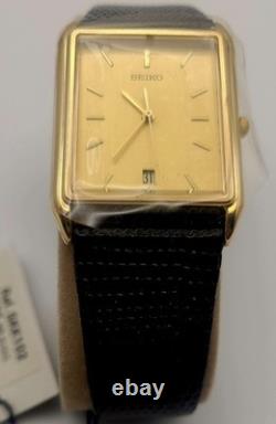 NOS Seiko SKK102 Ultra Thin Dress Watch Gold Dial 7N32-5A09 FREE EMS SHIPPING
