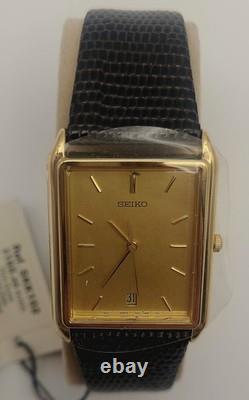 NOS Seiko SKK102 Ultra Thin Dress Watch Gold Dial 7N32-5A09 FREE EMS SHIPPING