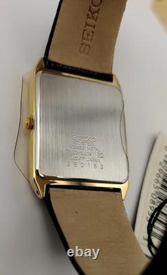 NOS Seiko SKK102 Ultra Thin Dress Watch Gold Dial 7N32-5A09 FREE EMS SHIPPING