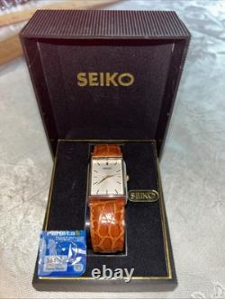 NOS Seiko Unisex Wristwatch V701 Calf Leather Band Japan Movement New Battery