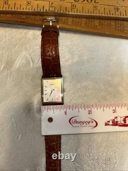 NOS Seiko Unisex Wristwatch V701 Calf Leather Band Japan Movement New Battery