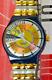 NOS Stop-Swatch Double Run SSN104/5- 1994 never worn, papers & box, NICE