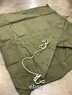 NOS US ARMY / USMC ORIGINAL Shelter Half Pup Tent, 1/2 Tent Set F-24