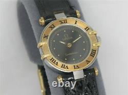 NOS VINTAGE 22MM STAINLESS & 18K LADIES OMEGA CONSTELLATION With BOX & PAPERS