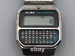 NOS VINTAGE ALBA BY SEIKO CALCULATOR ALARM WATCH Y739-5000 AS IS PROBLEM WithKEY#3