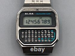 NOS VINTAGE ALBA BY SEIKO CALCULATOR ALARM WATCH Y739-5000 AS IS PROBLEM WithKEY#3