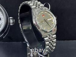 NOS VINTAGE MENS RADO SUPER STAR FLUTED BEZEL Automatic ETA 2836-2 GRAY GENTS 2