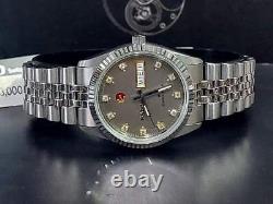 NOS VINTAGE MENS RADO SUPER STAR FLUTED BEZEL Automatic ETA 2836-2 GRAY GENTS 2