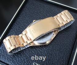 NOS Vintage 1985 Mens Seiko SQ 8123-800L T Day Date Gold Wrist Watch Box Papers