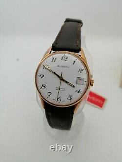 NOS Vintage ALMERY SWISS MADE Men´s WRIST WATCH 1970´s Mechanical FHF