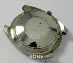 NOS Vintage OMAX Automatic Day-Date men's watch Swiss Made Blue Dial AS 2066