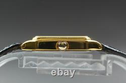 NOS Vintage ORIENT D859V2-40 Women's Quartz Watch Black Dial Gold Tank 20mm