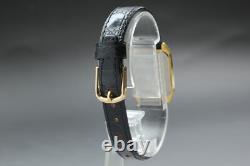 NOS Vintage ORIENT D859V2-40 Women's Quartz Watch Black Dial Gold Tank 20mm