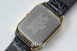 NOS Vintage ORIENT D859V2-40 Women's Quartz Watch Black Dial Gold Tank 20mm