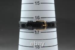 NOS Vintage ORIENT D859V2-40 Women's Quartz Watch Black Dial Gold Tank 20mm