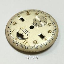 NOS Vintage Record Datofix Triple Date Moonphase Dial