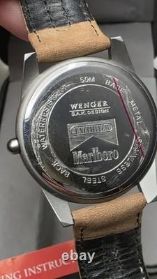 NOS! Vintage Swiss Army Watch Marlboro Unlimited Trail Watch With Box & Paper