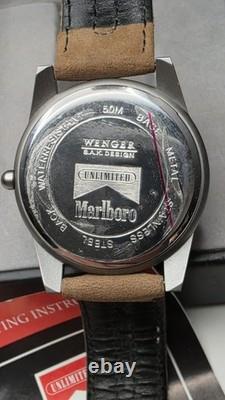 NOS! Vintage Swiss Army Watch Marlboro Unlimited Trail Watch With Box & Paper