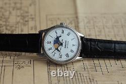 NOS watch Raketa 2359 Real Moon Phase Calendar watch vintage quartz mens