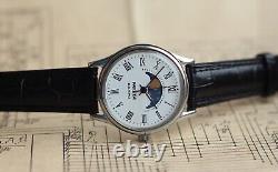 NOS watch Raketa 2359 Real Moon Phase Calendar watch vintage quartz mens