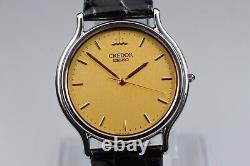 NOSTOP MINT SEIKO CREDOR 8J81-6A30 Gold Dial Men's Quartz Watch From JPN T575