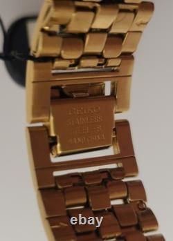 NOSVintage Seiko SFW704 Gold Tone Thin Dress Watch White Dial Arabic Numerals