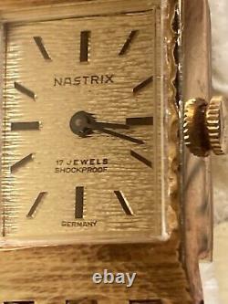 Nastrix 17 Jewel Shockproof Manual Wind Women's Watch Germany New Old Stock