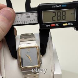 Neo Vintage SEIKO Watch Japan Quartz NOS Two Tone Tank 6530-5010 Rare Thin Runs
