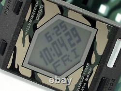 New Casio Film Watch Fs-00a-3t LCD Digital Chronograph Camo Rare Nos Vintage