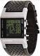 New DIESEL DZ-7023 Black / Stainless Steel Digital Watch Genuine NOS DZ7023