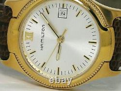 New Hamilton 846016 Womens Gold Tone Watch Silver Dial Swiss Movement Nos Rare