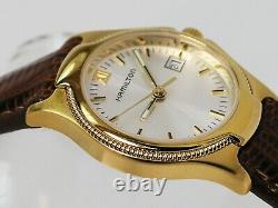 New Hamilton 846016 Womens Gold Tone Watch Silver Dial Swiss Movement Nos Rare