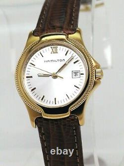 New Hamilton 846016 Womens Gold Tone Watch Silver Dial Swiss Movement Nos Rare