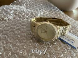 New OLD STOCK Pulsar President Day Date Fluted Bezel Gold Tone PXF 306 sgf 206