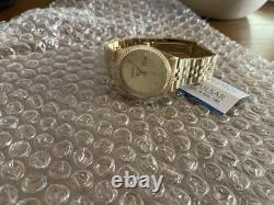 New OLD STOCK Pulsar President Day Date Fluted Bezel Gold Tone PXF 306 sgf 206