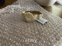 New OLD STOCK Pulsar President Day Date Fluted Bezel Gold Tone PXF 306 sgf 206