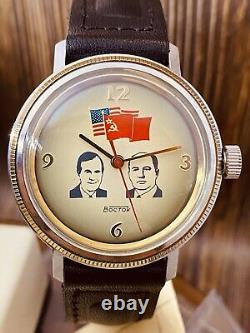 New Old Stock 1991 Ussr(russia) B&g Vostok, 17 Jewels, Chrome, Papers! #7501