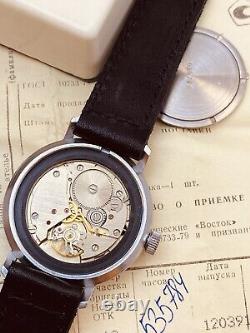 New Old Stock 1991 Ussr(russia) B&g Vostok, 17 Jewels, Chrome, Papers! #7501