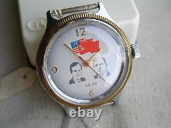 New Old Stock, 1991 Ussr(russia)b&g Vostok, 17 Jewels, Gold/ss/chrome, Papers