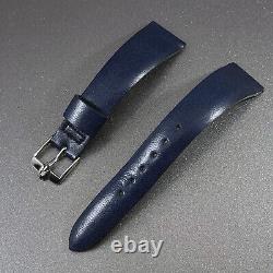 New Old Stock Accutron BLUE Leather Watch Strap WithOrig WHITE 10KGF Signed Buckle