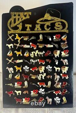 New Old Stock Board of 71 western/Texas/horse hat pins/tacs