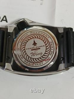 New Old Stock Chase Durer Wing GMT Mens Swiss Watch Carbon Fiber Dial with Box