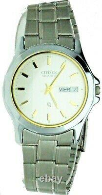 New Old Stock Citizen Round Watch White Face S/ Steel Day Date W-R 1102-B00659-D