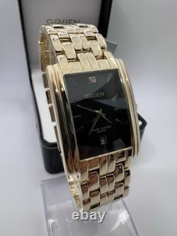 New Old Stock Gruen Diamond Gold Tone Tank Men's Watch
