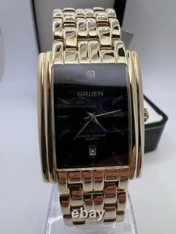 New Old Stock Gruen Diamond Gold Tone Tank Men's Watch