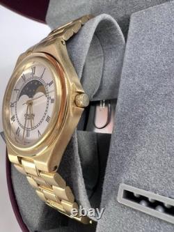 New Old Stock Gruen Gold Tone Moonphase Classy Elegant Preppy Sleek Watch Unique